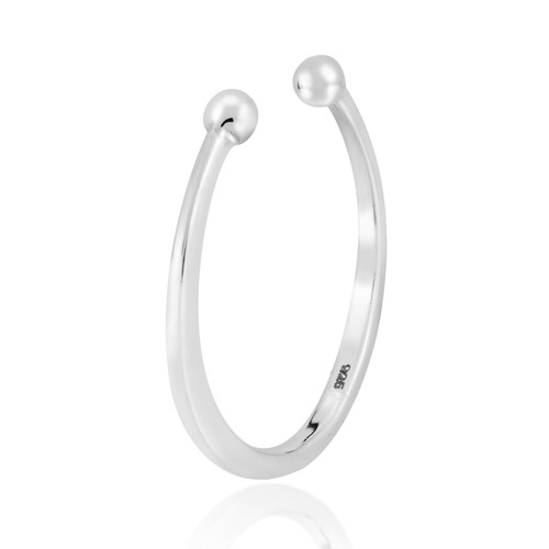 Anillo mínimo de plata esterlina con puño abierto mini esfera-9 - Imagen 2 de 7