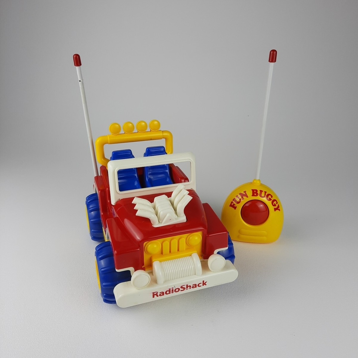 READ Radio Shack Fun Buggy Truck Red Blue Yellow 60-2585 w/ Remote Tested Works READ Radio Shack Fun Buggy Truck Red Blue Yellow 60-2585 w/ Remote Tested Works