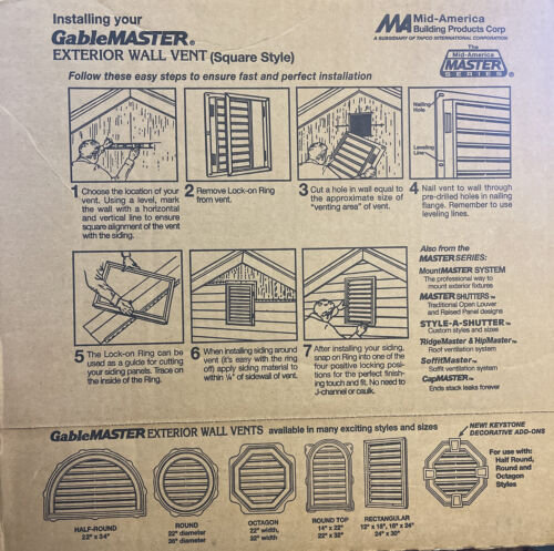 Dark Almond Gable Vent Square 12”x12” J-Block Vinyl Siding Accessories #012 - Picture 10 of 12