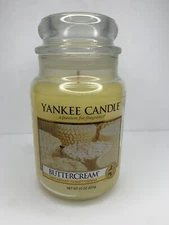 New Buttercream Yankee Candle Original Large Jar White Label Vanilla Frosting 