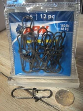 12 AFW #6 Duo Lock Snaps - 150 LB Test - 1.5" Black - American Fishing Wire