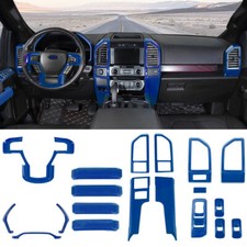 For Ford F150 2015-20 Interior Console Steering Wheel Window Trim Cover Kit Blue For Ford F150 2015-20 Interior Console Steering Wheel Window Trim Cover Kit Blue