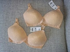 New X2 Blooming Marvellous Mothercare Nursing Bras Size UK 36D Beige Lace Spot