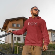 DOPE UnisexHoodie-Simple Minimal Printed One Liner