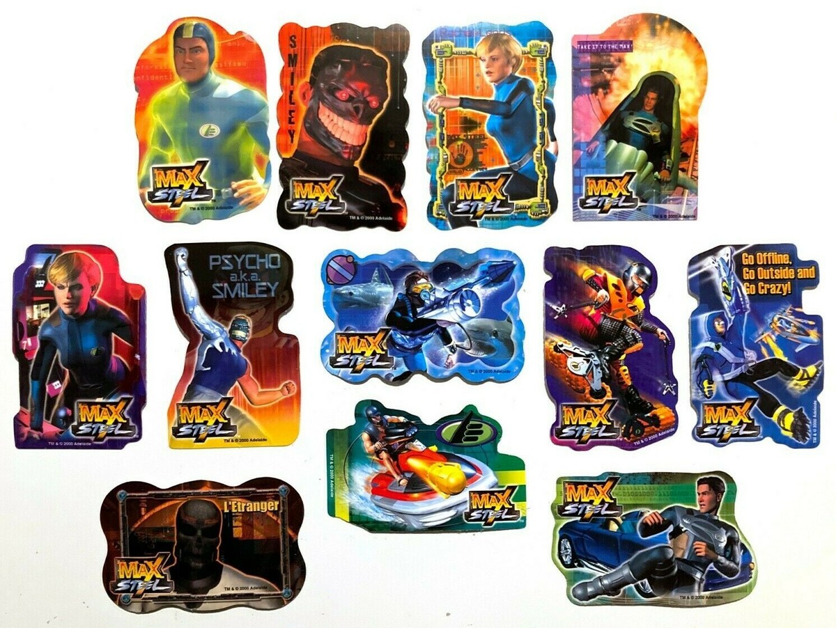 Max Steel Stickers Full Set 12 Vending Machine Decals