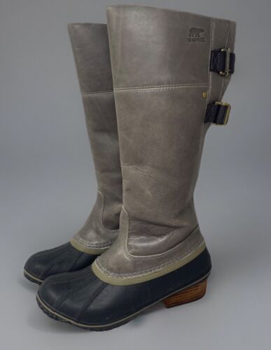 Botas de montar altas Sorel para mujer talla 9 M Slimpack II grises NL2557-052 - Imagen 2 de 11