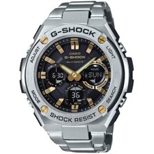 Casio G-Shock GST-W110D-1A9JF Solar Radio Watch Black Gold Steel Band Japan
