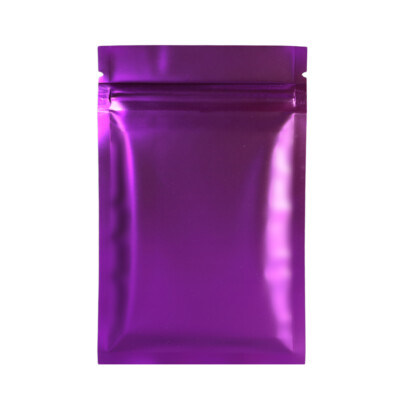 100pc Matte Flat Purple Both Sides Foil Mylar Reclosable Bags 8.5x13cm 3.25x5in