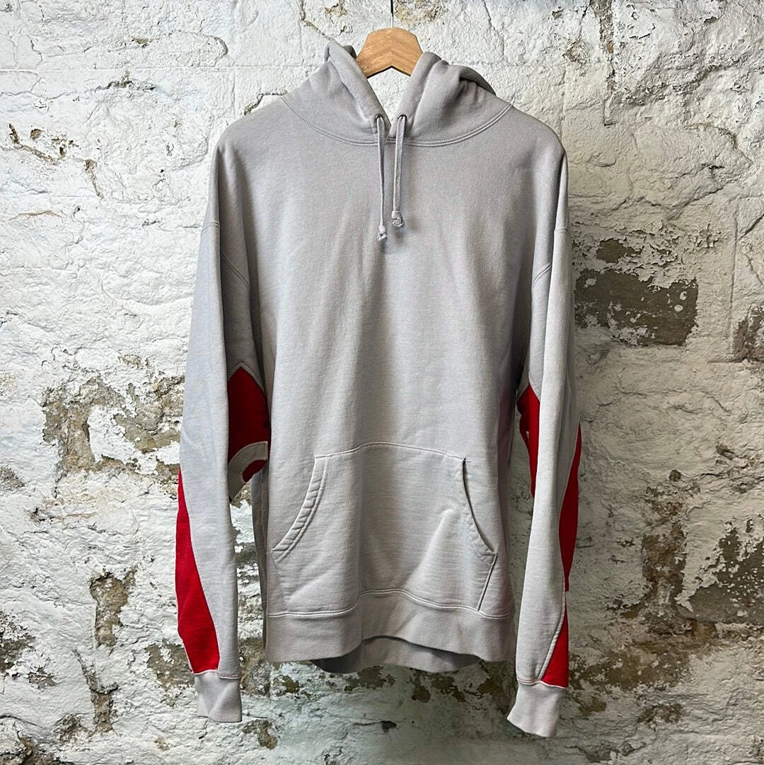 Sweat à capuche Supreme rouge manches Spell gris taille XL