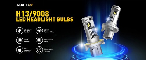 Auxito 9008 H13 LED Headlight Bulbs Q16 Series 6000K IP67 Plug & Play 2PCS - Picture 10 of 10