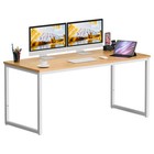 55" Large Computer Desk Writing Desk Natural Study Office Desk Corner Table