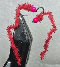 Gummy Worms, Trout Flies, Trout Lures, 4 x Trout Blood Worms, Fly Fishing Flies.