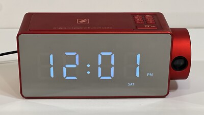 DIY Wireless Charging Clock S91 Projection Bluetooth Speaker (RED)