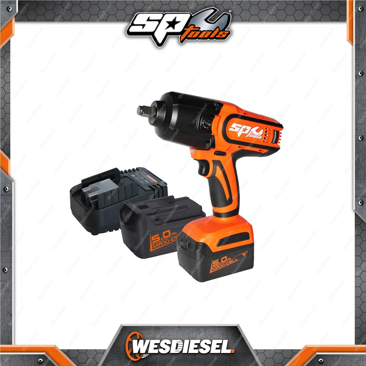 SP Tools 18V 1 2 inch Drive Impact Wrench with Charger 5.0Ah
