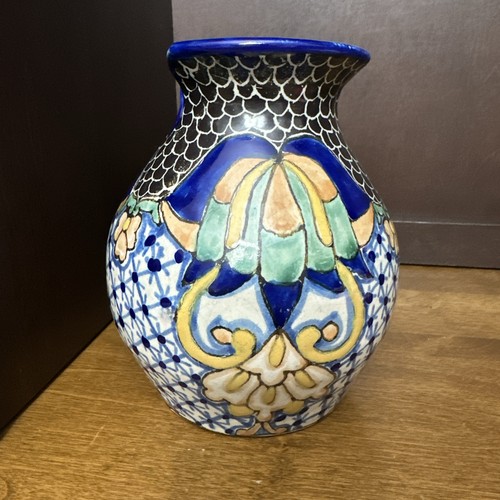 Uriarte Talavera Floral Pitcher Folk Art Pottery Hand Painted Signed 7” Vintage - Picture 2 of 7
