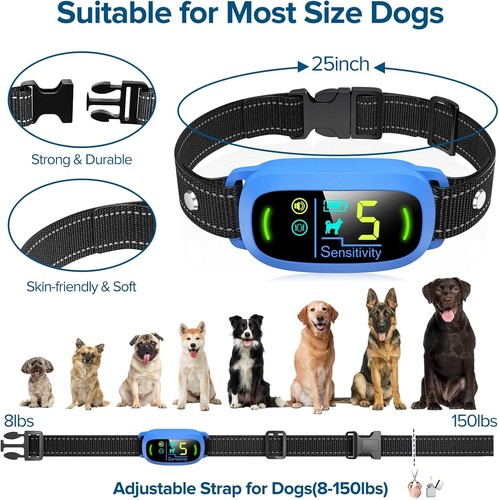 FAFAFROG Collar de Entrenamiento Electrónico Inteligente Electrónico Recargable para Ladridos de Perro - Azul NUEVO - Imagen 6 de 15