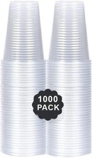7oz Clear White Plastic Cups Heavy Duty Reusable Water Coolers Events Parties