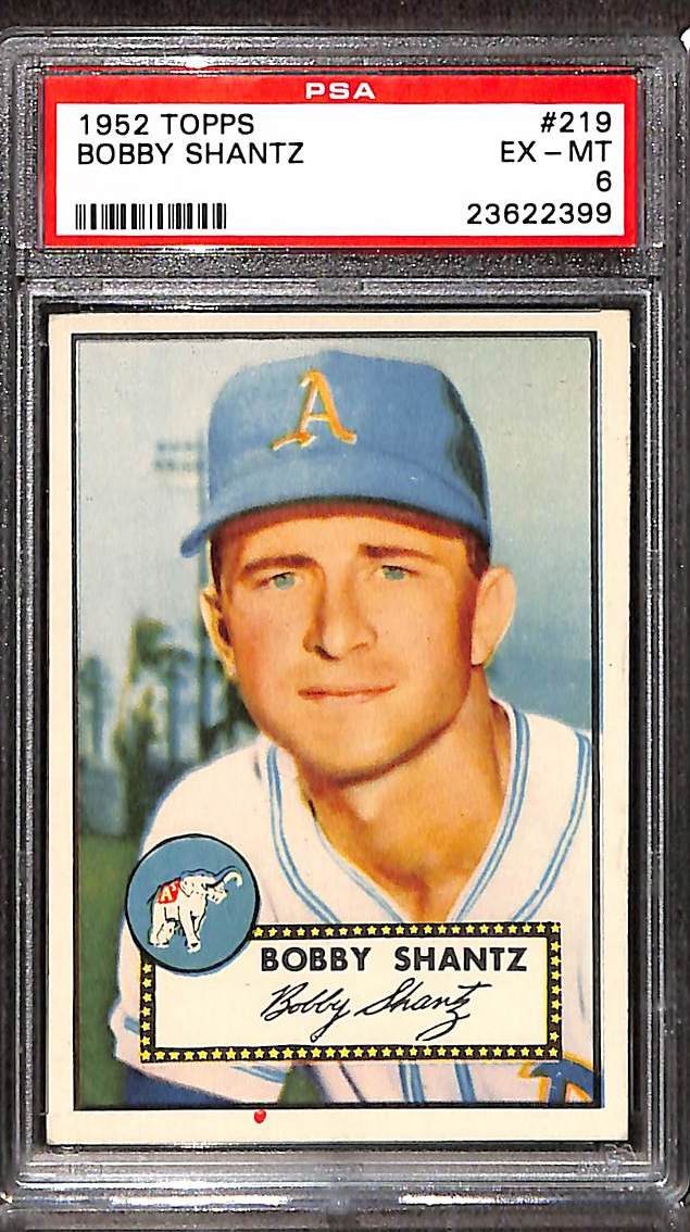 1952 Topps #219 BOBBY SHANTZ PSA 6 EX-MT 23622399