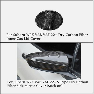For Subaru WRX VAB VAF 22+ Inner Gas Lid Cover/Side Mirror Cover Dry Carbon 