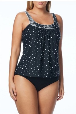 NWT Coco Reef 36C ULTRA FIT UNDERWIRE TANKINI TOP CLARITY DOTS 115336