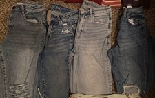 Women  s Skinny Jeans Distressed Blue Denim Jeans Lot Size 4 Mixed Styles
