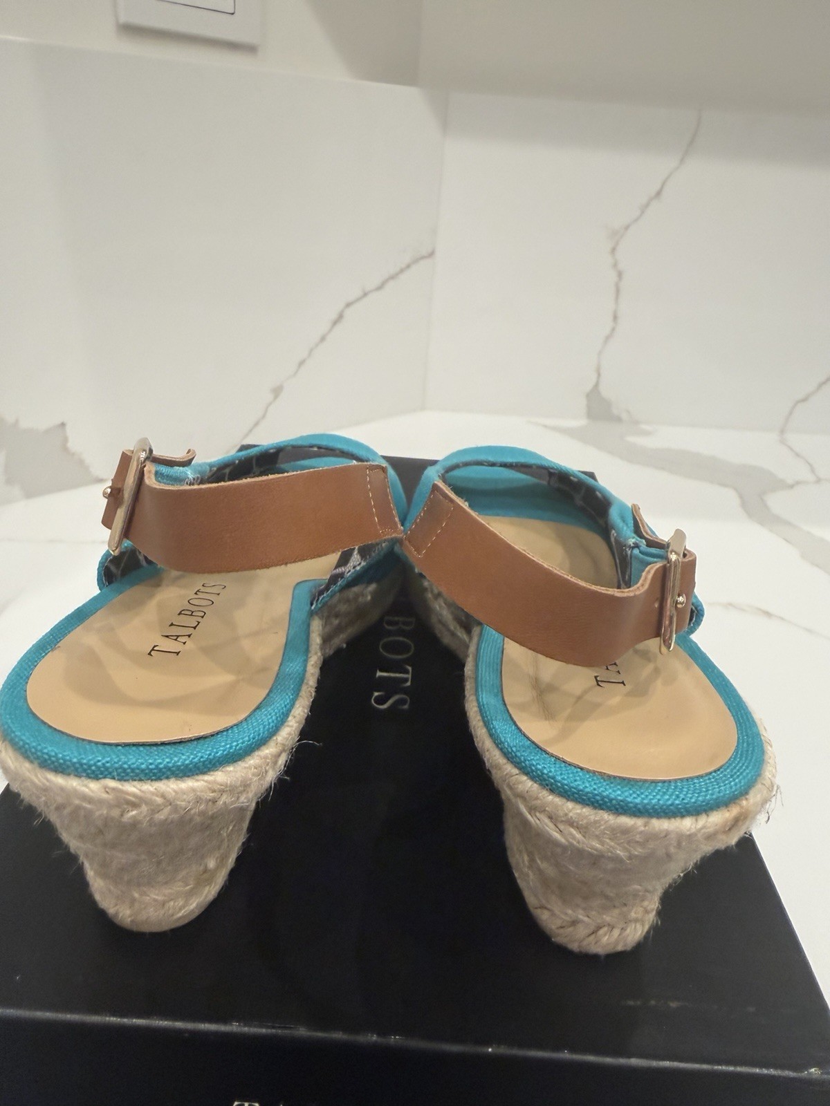 Talbots Espadrilles Open-Toe Slingback Aquamarine… - image 3