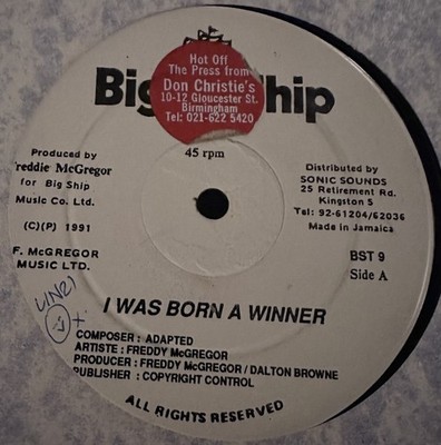 Freddie McGregor - I Was Born A Winner / Version (12'') reggae dancehall lovers 