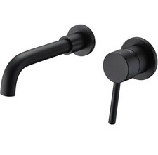 One-Handle Wall Mount Bathroom Faucet Matte Black