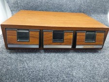 Audio Cassette Tape 3-Drawer Storage Case by Add N' Stac Faux Wood 42 Slots