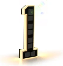 Isunmea, 9 Inch Solar Lighted House Number, Number 1, Black