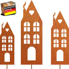 Gartenfigur Hund Roststecker wetterfest für Vorgarten und Terrasse