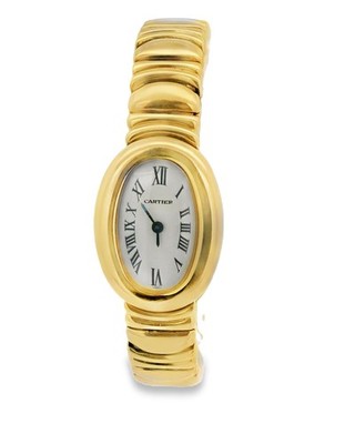 Cartier Baignoire Mini W15109D8 18k Yellow Gold Ladies Watch