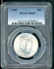 UNITED STATES 1945 WALKING LIBERTY HALF DOLLAR COIN PCGS MS 65      A202