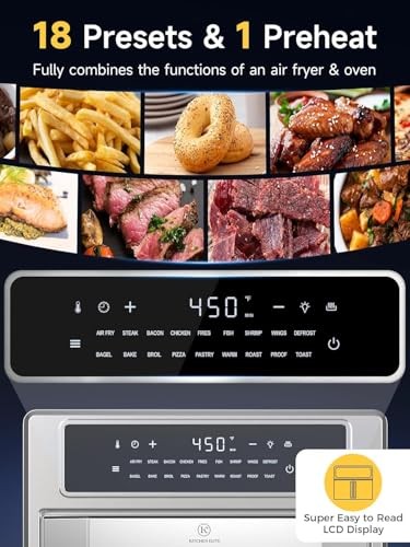 26.4 QT Stainless Steel Air Fryer Toaster Oven Combo with Convection 26.4 QT Stainless Steel Air Fryer Toaster Oven Combo with Convection