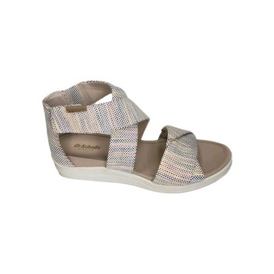 Dr. Scholl's Time Off Fun Sandals Womens Size 7 Beige Rainbow Strappy New 