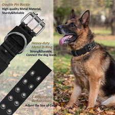 1''Wide Tactical Heavy Duty Nylon Large Dog Collar K9 Military With Metal Buckle