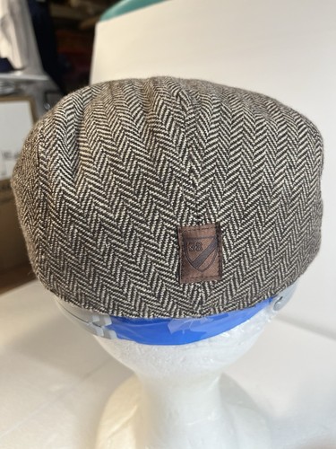 Cremieux Collection Mens Sz L/XL Cabbie Newsboy Herringbone Pattern Hat Cap - Picture 3 of 7