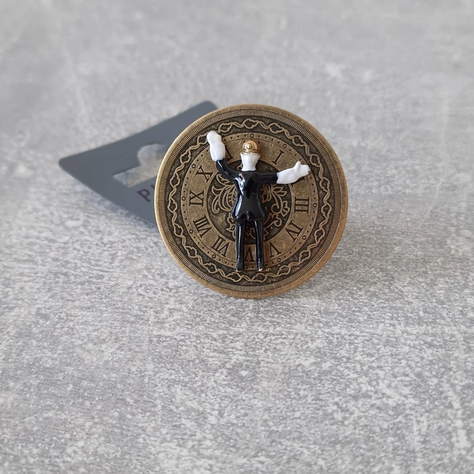 PILGERRING VERSTELLBAR ONE SIZE VINTAGE AGED GOLD BRONZE STAHL UHR UHRMACHER - Bild 2 von 4