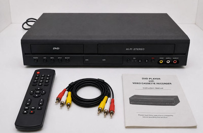 DVD VCR Combo Player VHS Hi-Fi Stereo 4 Head Video Cassette Recorder w/ Remote