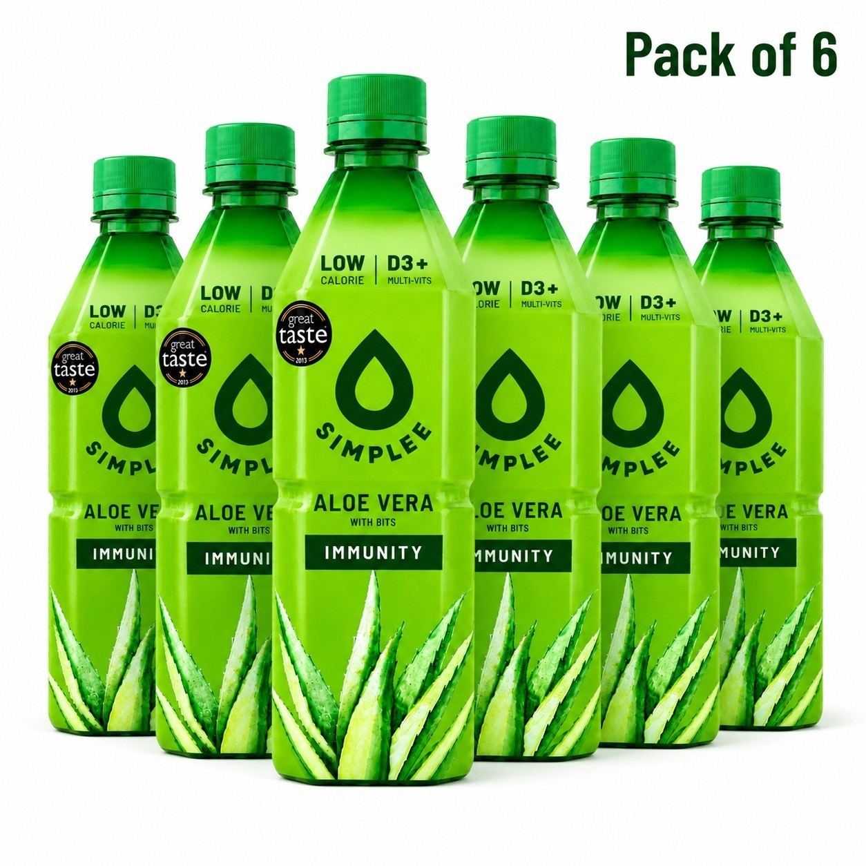 SIMPLEE Aloe Vera Drink With Bits (Immunity) – 500ml Bottles (Pack of 6)