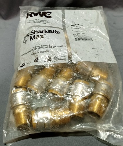 Lot Of 12 Shark Bite UR134 3/4"ร3/4" MNPT Male Adapter