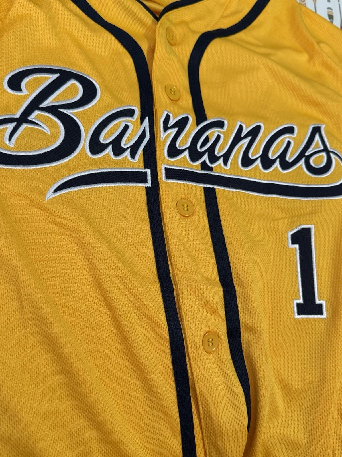 Savannah Bananas Men's Baseball Jersey Sewn Yellow