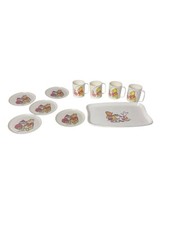 Vintage Disney Winnie The Pooh Plastic Tea Set 4 Cups 5 Saucers Tray 60  s