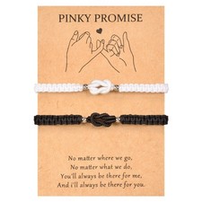 PZXHRY Couples Bracelets Matching For Couple 7", Black and White