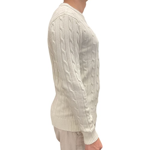 Polo Ralph Lauren uomo maglia cavo maglione girocollo manica lunga bianco nuova con etichetta taglia S - Foto 4 di 7