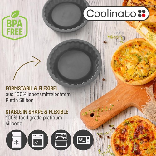 Coolinato Set di 5 stampi rotondi in silicone grigio 1 grande 4 piccoli st - Foto 4 di 7