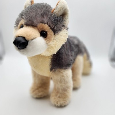Aurora Flopsie Wily Husky Wolf Dog Plush 11'' Brown Eyes Gray Cream Fur Toy 2022