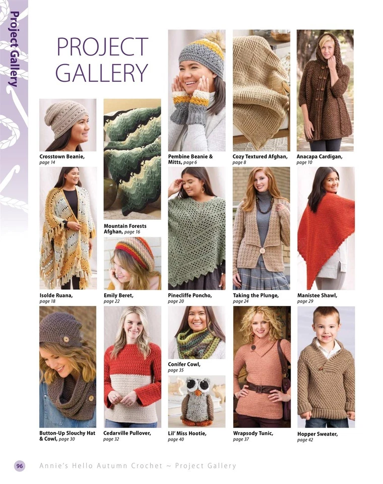 HELLO AUTUMN ~ Crochet Pattern Book ~ 35 Designs ~ Afghans, Decor, Sweaters + - Image 4 of 4