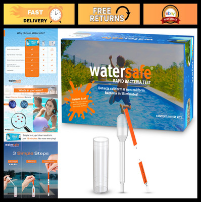 Rapid Bacteria Test Kit for Pool & Spa - Detects E. coli, Salmonella, 10 Pack