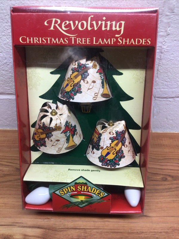 Vintage Revolving Christmas Tree Lamp Shades 1994 Spin Shades New